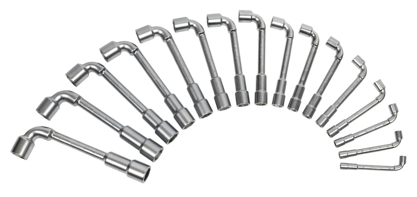 Jeu de 16 clés à pipe débouchées métriques - 6 pans - en boîte