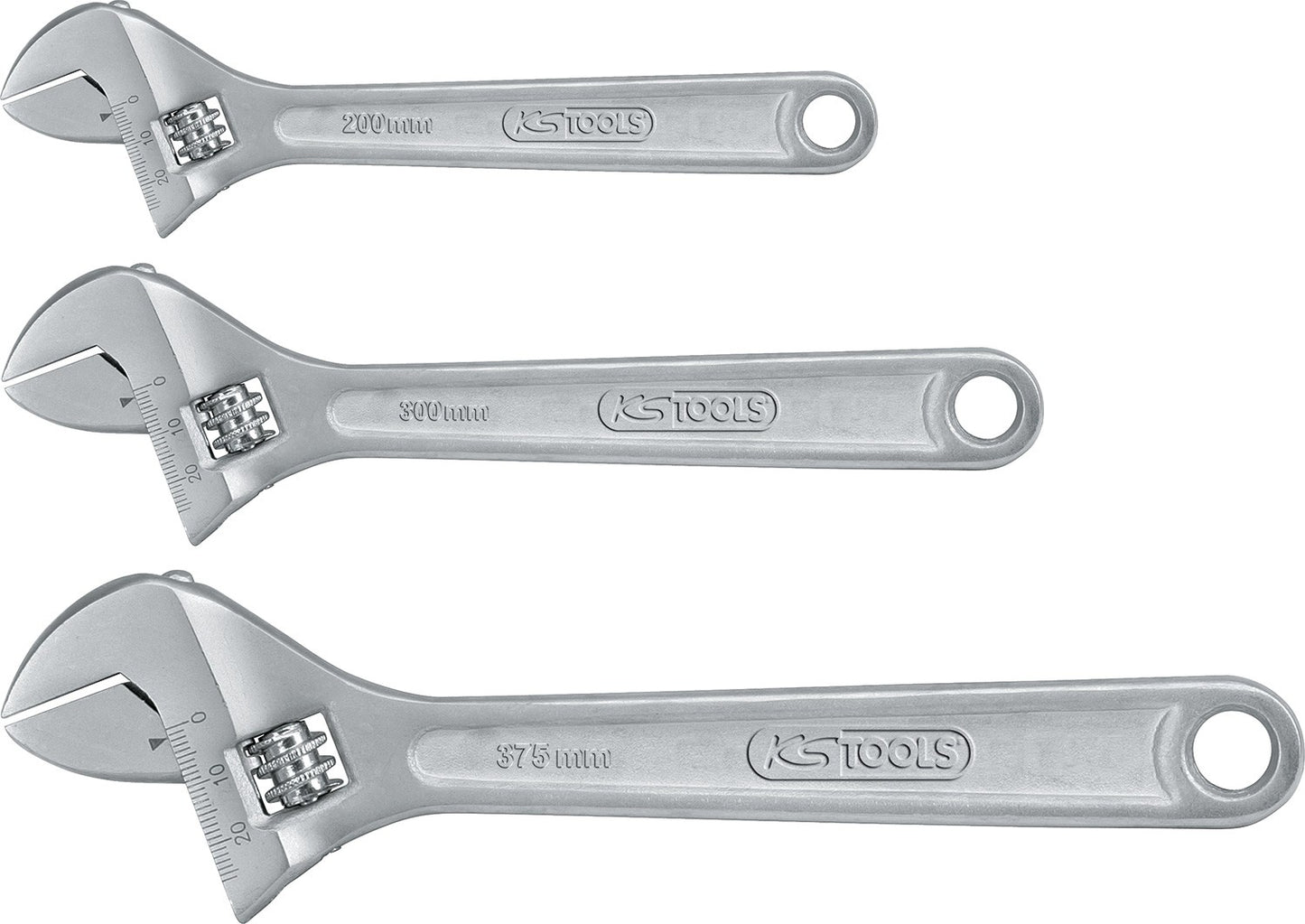 Jeu de 3 clés à molette, 10" - 12" - 15 " KS TOOLS