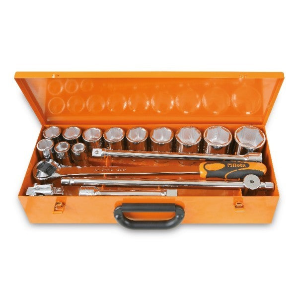 Coffret métallique 3/4" - 22-55 mm avec cliquet et 4 accessoires