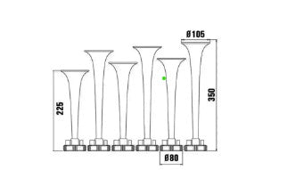 KLAXON 6 TROMPETTES 2.0 19 MELODIES 12/24V BASURI