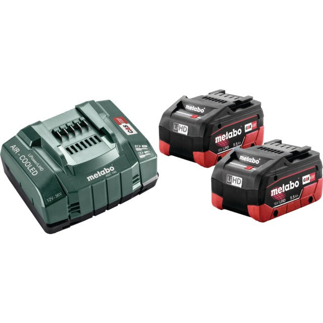 BATTERIE LIHD 5,5AH 18V PACK DE 2 AVEC CHARGEUR METABO