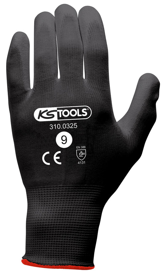 Gants microfibres noirs x 12 paires T.9 - KS TOOLS